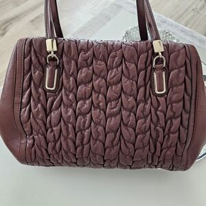 Coach Madison Gathered Chevron Leather Madeline East/West Satchel 25985 Chestnut